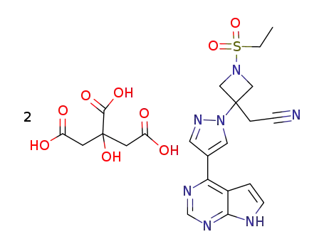 {1-(ethylsulfonyl)-3-[4-(7H-pyrrolo[2,3-d]pyrimidin-4-yl)-1H-pyrazol-1-yl]azetidin-3-yl}acetonitrile dicitrate
