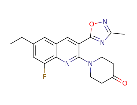 1-(6-ethyl-8-fluoro-3-(3-methyl-1,2,4-oxadiazol-5-yl)quinolin-2-yl)piperidin-4-one