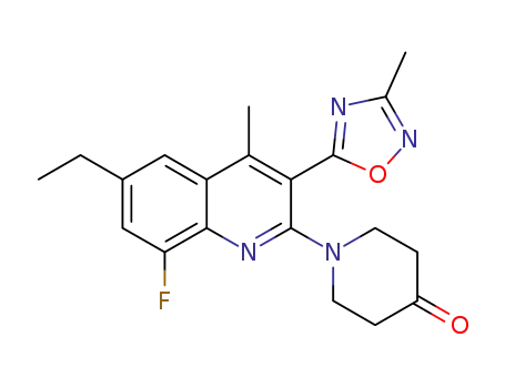 1-(6-ethyl-8-fluoro-4-methyl-3-(3-methyl-1,2,4-oxadiazol-5-yl)quinolin-2-yl)piperidin-4-one