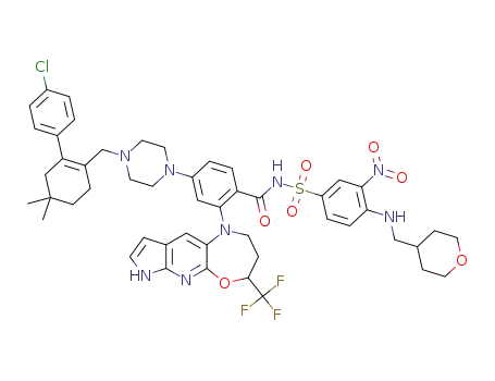 4-(4-((4’-chloro-5,5-dimethyl-3,4,5,6-tetrahydro-[1,1‘-biphenyl]-2-yl)methyl)piperazin-1-yl)-N-((3-nitro-4-(((tetrahydro-2H-pyran-4-yl)methyl)amino)phenyl)sulfonyl)-2-(4-(trifluoromethyl)-3 4-dihydro-2H-pyrrolo[3’,2’:5,6]pyrido[2,3-b][1,4]oxazepin-1 (7H)-yl)benzamide