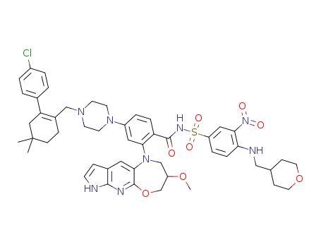 4-(4-((4’-chloro-5,5-dimethyl-3,4,5,6-tetrahydro-[1,1‘-biphenyl]-2-yl)methyl)piperazin-1-yl)-2-(3-methoxy-3,4-dihydro-2H-pyrrolo[3‘,2’:5,6]pyrido[2,3- b][1,4]oxazepin-1(7H)-yl)-N-((3-nitro-4-(((tetrahydro-2H-pyran-4-yl)methyl)amino)phenyl)sulfonyl)benzamide