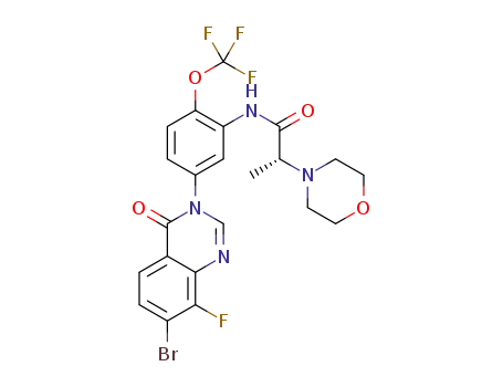 N-[5-(7-bromo-8-fluoro-4-oxoquinazolin-3 (4H)-yl)-2-(trifluoromethoxy)phenyl]-2-(morpholin-4-yl)propanamide