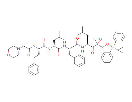 (S)-N-((S)-1-((S)-1-((S)-2-((tert-butyldiphenylsilyloxy)methyl)oxiran-2-yl)-4-methyl-1-oxopentan-2-ylamino)-1-oxo-3-phenylpropan-2-yl)-4-methyl-2-((S)-2-(2-morpholinoacetamido)-4-phenylbutanamido)pentanamide