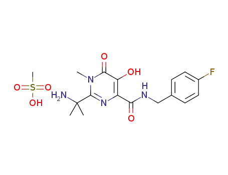 2-(2-aminopropan-2-yl)-N-(4-fluorobenzyl)-5-hydroxy-1-methyl-6-oxo-1,6-dihydropyrimidine-4-carbox-amide methanesulfonate