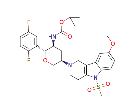 N-[(2R,3S,5R)-2-(2,5-difluorophenyl)-5-(8-methoxy-5-methanesulfonyl-3,4-dihydro-1H-pyrido[4,3-b]indol-2-yl)tetrahydropyran-3-yl]carbamic acid tert-butyl ester