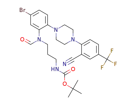 tert-butyl N-{3-[(5-bromo-2-{4-[2-cyano-4-(trifluoromethyl)phenyl]piperazin-1-yl}phenyl)formamido]propyl}carbamate