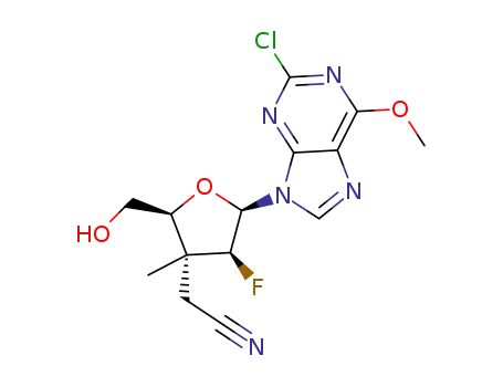 (+)-2-((2S,3R,4S,5R)-5-(2-chloro-6-methoxy-9H-purin-9-yl)-4-fluoro-2-(hydroxymethyl)-3-methyltetrahydrofuran-3-yl)acetonitrile