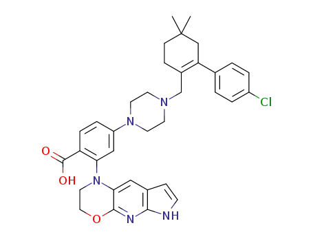 4-(4-[[2-(4-chlorophenyl)-4,4-dimethylcyclohex-1-en-1-yl]methyl]piperazin-1-yl)-2-[13-oxa-2,4,10-triazatricyclo[7.4.0.0^[3,7]]trideca-1,3(7),5,8-tetraen-10-yl]benzoic acid