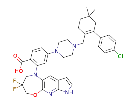 4-(4-[[2-(4-chlorophenyl)-4,4-dimethylcyclohex-1-en-1-yl]methyl]piperazin-1-yl)-2-(12,12-difluoro-14-oxa-2,4,10-triazatricyclo[7.5.0.0^[3,7]]tetradeca-1(9),2,5,7-tetraen-10-yl)benzoic acid
