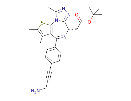 tert-butyl (S)-2-(4-(4-(3-aminoprop-1-yn-1-yl)phenyl)-2,3,9-trimethyl-6H-thieno[3,2-f ][1,2,4]triazolo[4,3-a][1,4]diazepin-6-yl)acetate