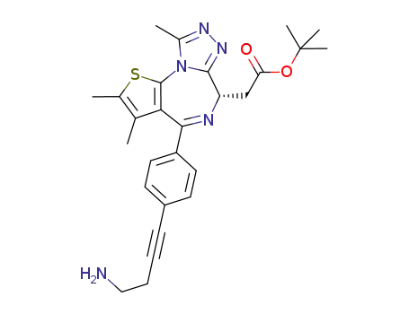 tert-butyl (S)-2-(4-(4-(4-aminobut-1-yn-1-yl)phenyl)-2,3,9-trimethyl-6H-thieno[3,2-f][1,2,4]triazolo[4,3-a][1,4]diazepin-6-yl)acetate