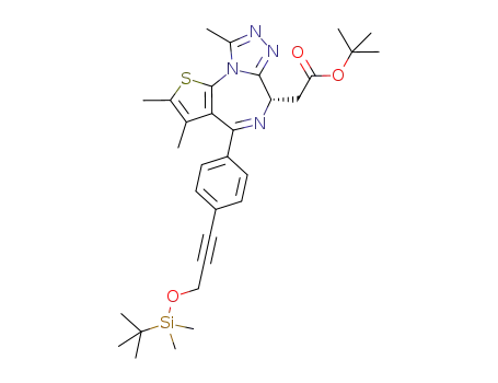 tert-butyl (S)-2-(4-(4-(3-((tert-butyldimethylsilyl)oxy)prop-1-yn-1-yl)phenyl)-2,3,9-trimethyl-6H-thieno[3,2-f][1,2,4]triazolo[4,3-a][1,4]diazepin-6-yl)acetate