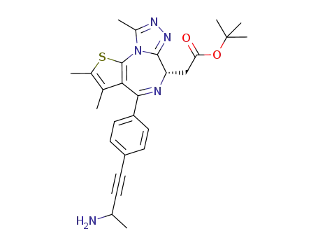 tert-butyl 2-((6S)-4-(4-(3-aminobut-1-yn-1-yl)phenyl)-2,3,9-trimethyl-6H-thieno[3,2-f][1,2,4]triazolo[4,3-a][1,4]diazepin-6-yl)acetate