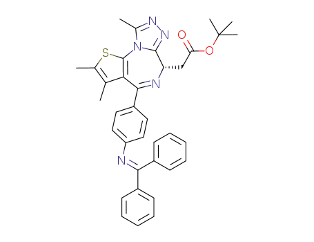 tert-butyl (S)-2-(4-(4-((diphenylmethylene)amino)phenyl)-2,3,9-trimethyl-6H-thieno[3,2-f][1,2,4]triazolo[4,3-a][1,4]diazepin-6-yl)acetate