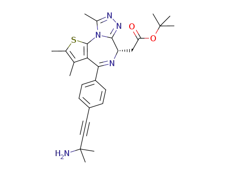 tert-butyl (S)-2-(4-(4-(3-amino-3-methylbut-1-yn-1-yl)phenyl)-2,3,9-trimethyl-6H-thieno[3,2-f][1,2,4]triazolo[4,3-a][1,4]diazepin-6-yl)acetate