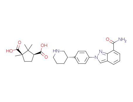 2-{4-[(3S)-piperidin-3-yl]phenyl}-2H-indazole-7-carboxamide (1R,3S)-(+)-camphorate