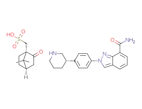 2-{4-[(3S)-piperidin-3-yl]phenyl}-2H-indazole-7-carboxamide (1S)-(+)-camsylate