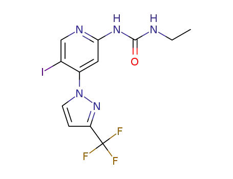 1-ethyl-3-(5-iodo-4-(3-(trifluoromethyl)-1H-pyrazol-1-yl)pyridin-2-yl)urea