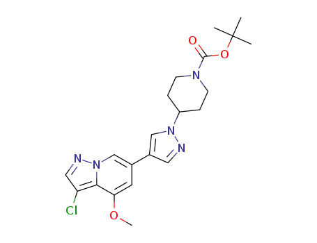 tert-butyl 4-(4-(3-chloro-4-methoxypyrazolo[1,5-a]pyridin-6-yl)-1H-pyrazol-1-yl)piperidine-1-carboxylate