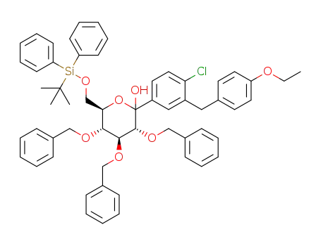(3R,4S,5R,6R)-3,4,5-tris(benzyloxy)-6-(((tert-butyldiphenylsilyl)oxy)methyl)-2-(4-chloro-3-(4-ethoxybenzyl)phenyl)tetrahydro-2H-pyran-2-ol