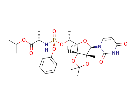 isopropyl ((S)-((R)-1-((3aR,4S,6R,6aR)-6-(2,4-dioxo-3,4-dihydropyrimidin-1(2H)-yl)-2,2,6a-trimethyltetrahydrofuro[3,4-d][1,3]dioxol-4-yl)ethoxy)(phenoxy)phosphoryl)-L-alaninate