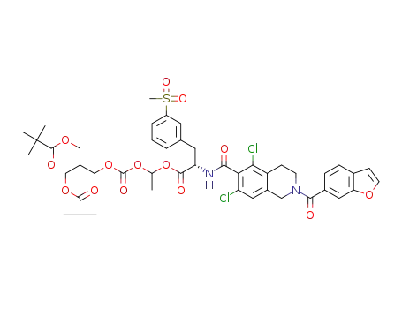 2-((8S)-10-(2-(benzofuran-6-carbonyl)-5,7-dichloro-1,2,3,4-tetrahydroisoquinolin-6-yl)-5-methyl-8-(3-(methylsulfonyl)benzyl)-3,7,10-trioxo-2,4,6-trioxa-9-azadecyl)propane-1,3-diyl bis(2,2-dimethylpropanoate)