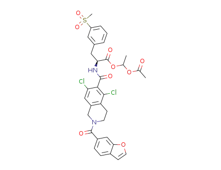 1-acetoxyethyl (2S)-2-(2-(benzofuran-6-carbonyl)-5,7-dichloro-1,2,3,4-tetrahydroisoquinoline-6-carboxamido)-3-(3-(methylsulfonyl)phenyl)propanoate