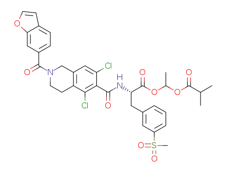 1-(isobutyryloxy)ethyl (2S)-2-(2-(benzofuran-6-carbonyl)-5,7-dichloro-1,2,3,4-tetrahydroisoquinoline-6-carboxamido)-3-(3-(methylsulfonyl)phenyl)propanoate