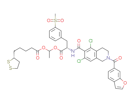 1-(((S)-2-(2-(benzofuran-6-carbonyl)-5,7-dichloro-1,2,3,4-tetrahydroisoquinoline-6-carboxamido)-3-(3-(methylsulfonyl)phenyl)propanoyl)oxy)ethyl 5-((R)-1,2-dithiolan-3-yl)pentanoate