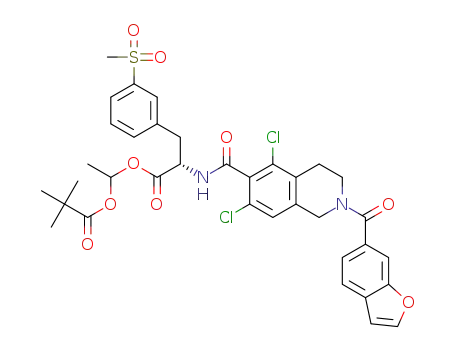 1-(((S)-2-(2-(benzofuran-6-carbonyl)-5,7-dichloro-1,2,3,4-tetrahydroisoquinoline-6-carboxamido)-3-(3-(methylsulfonyl)phenyl)propanoyl)oxy)ethyl pivalate
