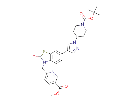 methyl 6-((6-(1-(1-(tert-butoxycarbonyl)piperidine-4-yl)-1H-pyrazole-4-yl)-2-oxobenzo[d]thiazole-3(2H)-yl)methyl)nicotinate
