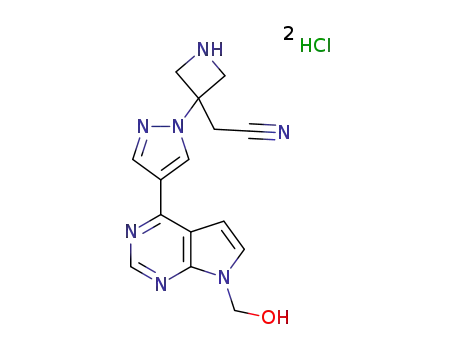 3-[4-[7-(hydroxymethyl)-7H-pyrrolo[2,3-d]pyrimidin-4-yl]-1H-pyrazol-1-yl]-3-azetidineacetonitrile dihydrochloride