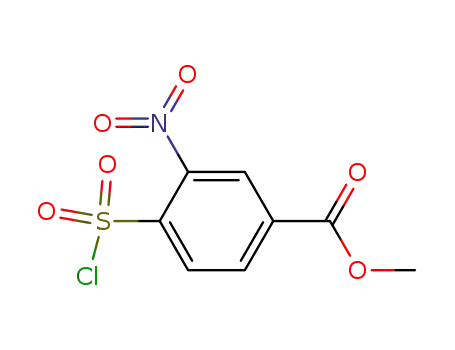 Molecular Structure of 162010-78-8 (Benzoic acid, 4-(chlorosulfonyl)-3-nitro-, methyl ester)