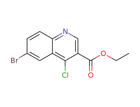 Molecular Structure of 206257-39-8 (ETHYL 6-BROMO-4-CHLORO-3-QUINOLINECARBOXYLATE)