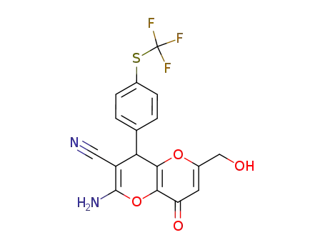6-amino-7-cyano-2-hydroxymethyl-8-[(4-trifluoromethylthio)phenyl]-4,8-dihydropyrano[3,2-b]pyran-4-one