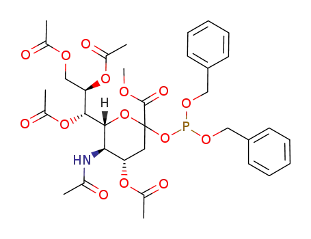 (4S,5R,6R)-4-Acetoxy-5-acetylamino-2-(bis-benzyloxy-phosphanyloxy)-6-((1S,2R)-1,2,3-triacetoxy-propyl)-tetrahydro-pyran-2-carboxylic acid methyl ester