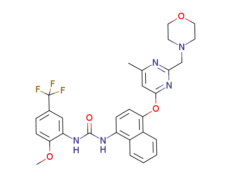 1-(2-methoxy-5-trifluoromethyl-phenyl)-3-[4-(6-methyl-2-morpholin-4-ylmethyl-pyrimidin-4-yloxy)-naphthalen-1-yl]-urea
