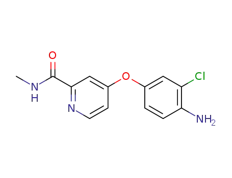 Molecular Structure of 284462-44-8 (2-Pyridinecarboxamide, 4-(4-amino-3-chlorophenoxy)-N-methyl-)