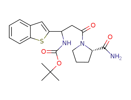[1-benzo[b]thiophen-2-yl-3-(2-S-carbamoyl-pyrrolidin-1-yl)-3-oxo-propyl]-carbamic acid tert-butyl ester