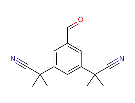 Molecular Structure of 120511-89-9 (5-ForMyl-α,α,α',α'-tetraMethyl-1,3-benzenediacetonitrile)