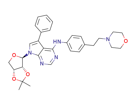 4-N-[4-(2-(4-morpholino)ethyl)phenyl]amino-5-phenyl-7-(2,3-O-(methylethylidene)-β-D-erythrofuranosyl)pyrrolo[2,3-d]pyrimidine