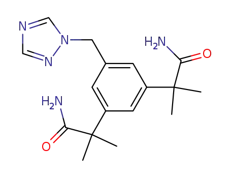 Molecular Structure of 120512-04-1 (Anastrozole IMpurity (alfa1 , alfa1, alfa3, alfa3-TetraMethyl-5-(1H-1,2,4-triazol-1-ylMethyl)-1,3-BenzenediacetaMide))