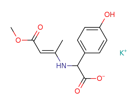 potassium D-α-(1-carbomethoxypropen-2-yl)-amino-p-hydroxyphenylacetate