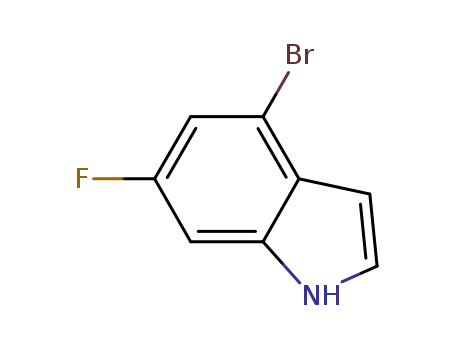 Molecular Structure of 885520-70-7 (4-BROMO-6-FLUORO (1H)INDAZOLE)