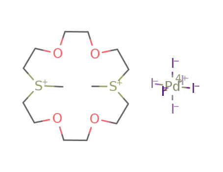 1,10-dimethyl-4,7,13,16-tetraoxa-1,10-dithiacyclooctadecane hexaiodopalladate(IV)
