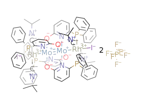 [Mo2Rh2(I)2((t)BuNC)4(6-diphenylphosphino-2-pyridonate)4](PF6)2