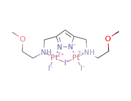 μ-iodo(μ-1,1'-[(1H-pyrazole-1-ido-3,5-diyl)bis(methylene)]bis(2-methoxyethylamino))diiododiplatinum(II)