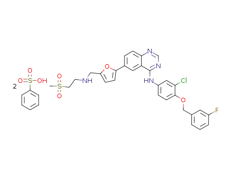 N-[3-chloro-4-[(3-fluorophenyl)methoxy]phenyl]-6-[5-[(2-methylsulfonylethylamino)methyl]-2-furyl]quinazolin-4-amine ditosylate