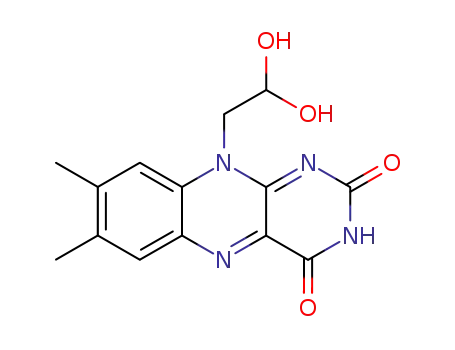 Molecular Structure of 825630-94-2 (Benzo[g]pteridine-2,4(3H,10H)-dione,
10-(2,2-dihydroxyethyl)-7,8-dimethyl-)