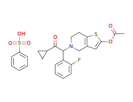 5-[2-cyclopropyl-1-(2-fluorophenyl)-2-oxoethyl]-4,5,6,7-tetrahydrothieno[3,2-c]pyridin-2-yl acetate benzene sulfonate